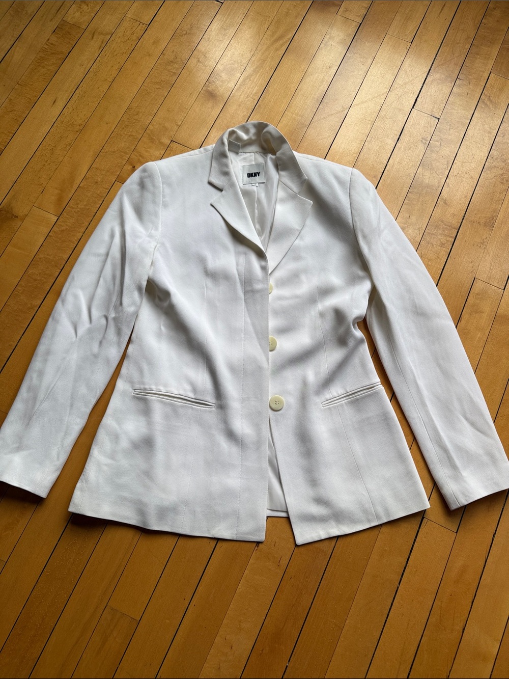 DKNY White Single-Breasted Women's Blazer